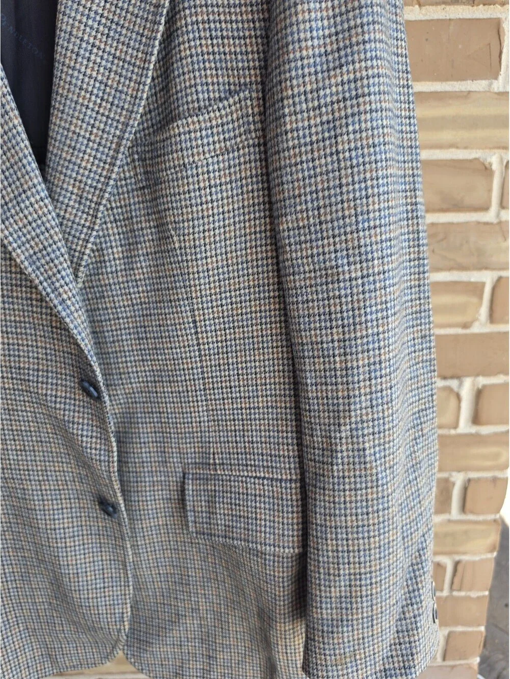 Vintage Pendleton Blazer 42R USA Virgin Wool Houndstooth Check Sport Coat